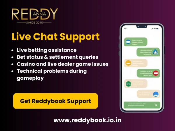 Reddybook Live Chat Support – Available After Login